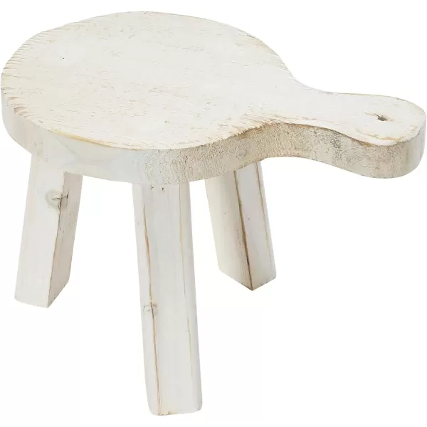 Creative CoOp Small Wood Pedestal with HandleWhite