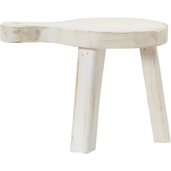 Creative CoOp Small Wood Pedestal with HandleWhite