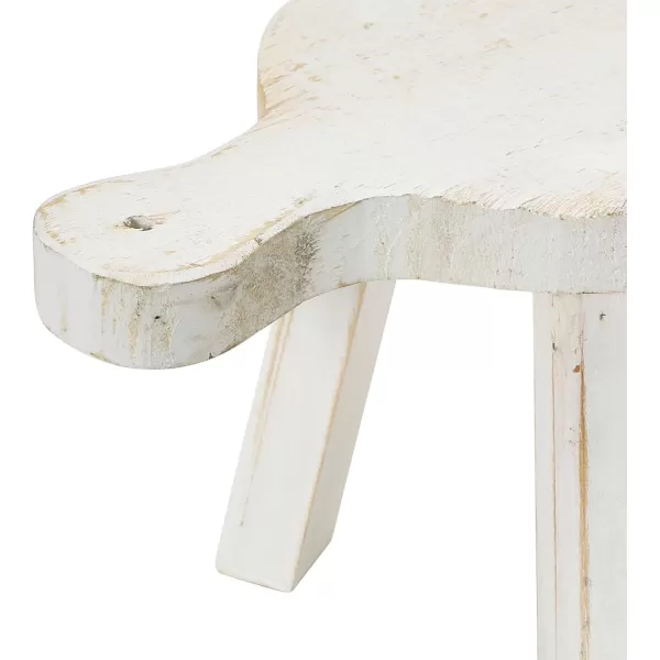 Creative CoOp Small Wood Pedestal with HandleWhite