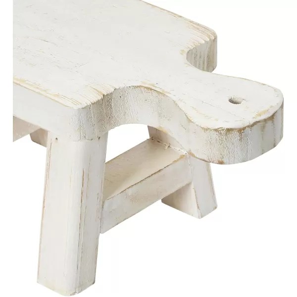 Creative CoOp Small Wood Pedestal with HandleWhite