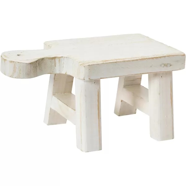 Creative CoOp Small Wood Pedestal with HandleWhite