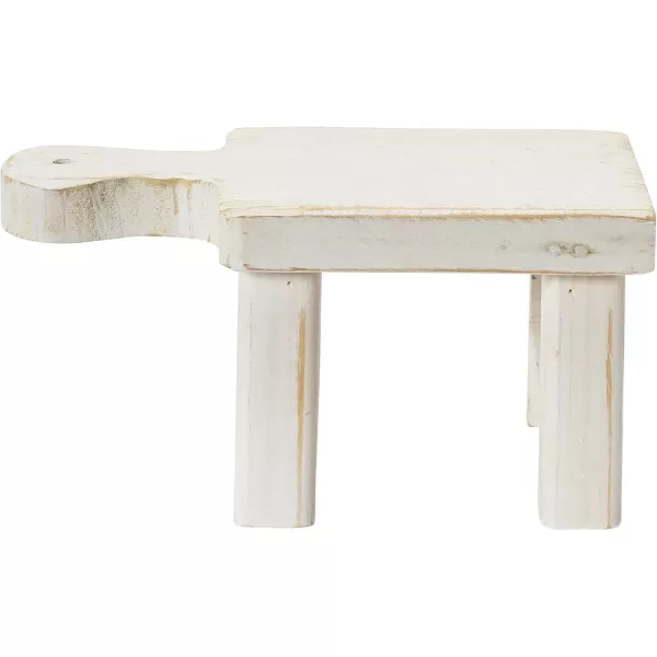 Creative CoOp Small Wood Pedestal with HandleWhite