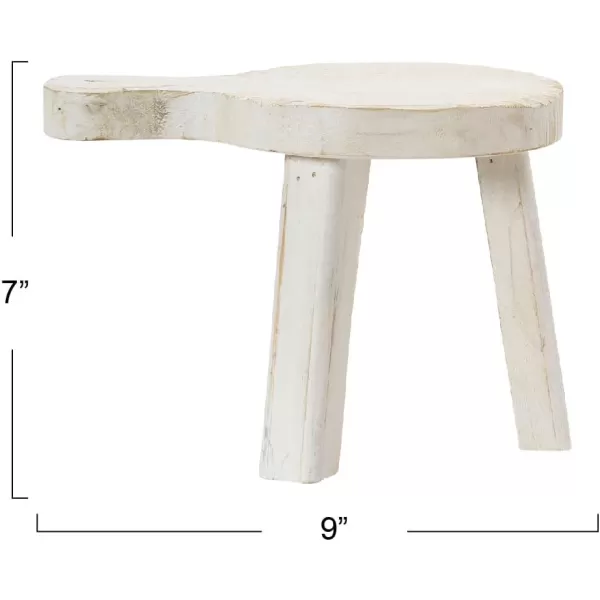 Creative CoOp Small Wood Pedestal with HandleWhite