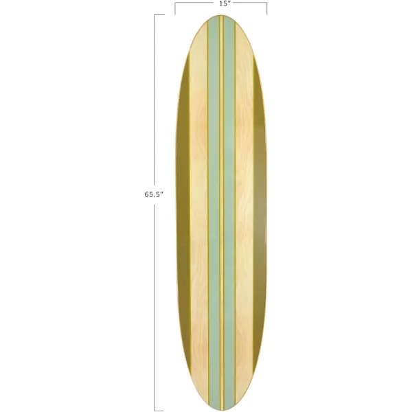 Creative CoOp Surfboard Style Wood Wall DecorGreen Stripe