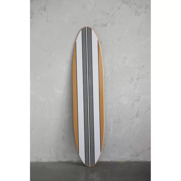 Creative CoOp Surfboard Style Wood Wall DecorGrey  Tan
