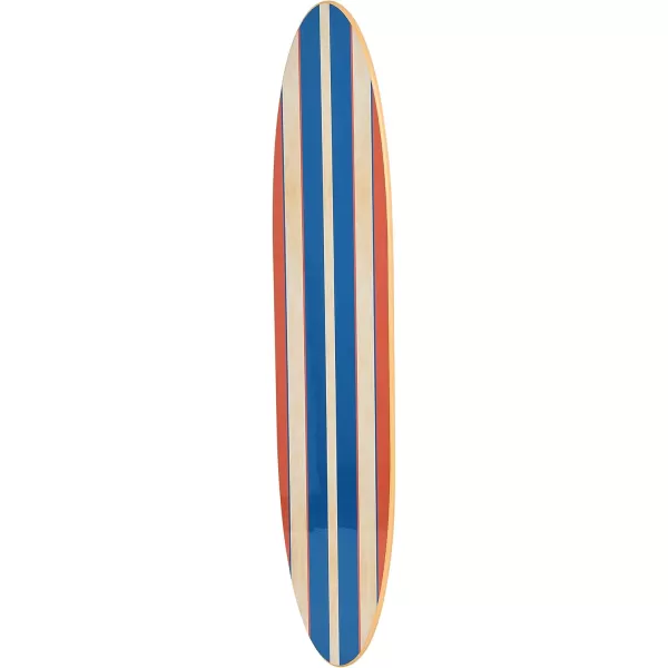 Creative CoOp Surfboard Style Wood Wall DecorRedWhiteBlue Stripe