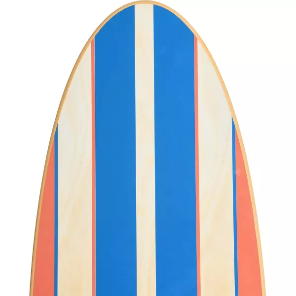 Creative CoOp Surfboard Style Wood Wall DecorRedWhiteBlue Stripe