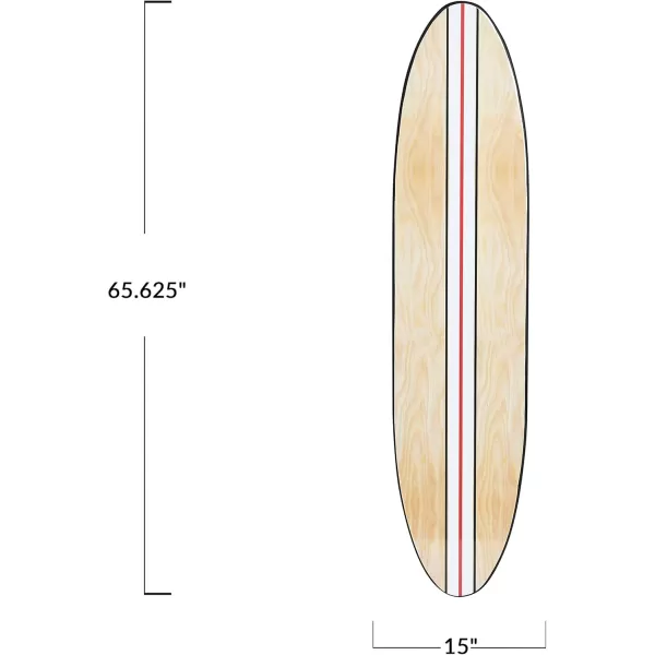 Creative CoOp Surfboard Style Wood Wall DecorWhite Stripe