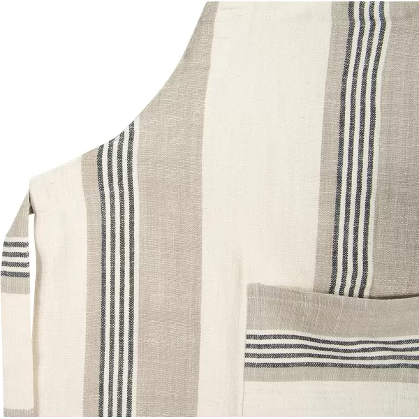 Creative CoOp Tan ampamp Grey Striped Cotton Tea Towels Set of 3 PiecesApron