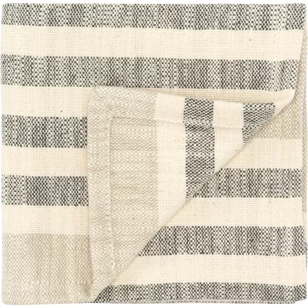 Creative CoOp Tan ampamp Grey Striped Cotton Tea Towels Set of 3 PiecesNapkin