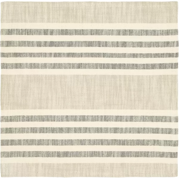 Creative CoOp Tan ampamp Grey Striped Cotton Tea Towels Set of 3 PiecesNapkin