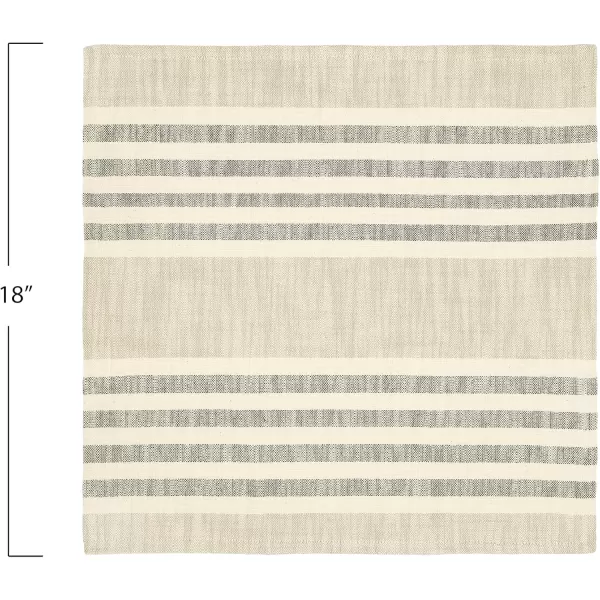 Creative CoOp Tan ampamp Grey Striped Cotton Tea Towels Set of 3 PiecesNapkin