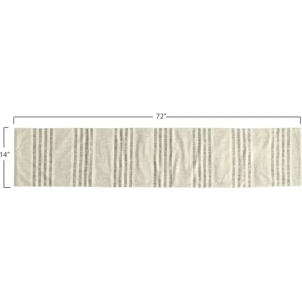 Creative CoOp Tan ampamp Grey Striped Cotton Tea Towels Set of 3 PiecesTable Runner