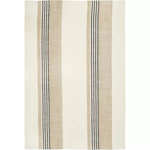 Creative CoOp Tan ampamp Grey Striped Cotton Tea Towels Set of 3 PiecesTea Towel