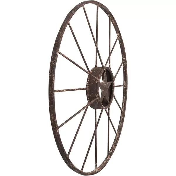 Creative CoOp Wagon Wheel with Star Wall Dcor