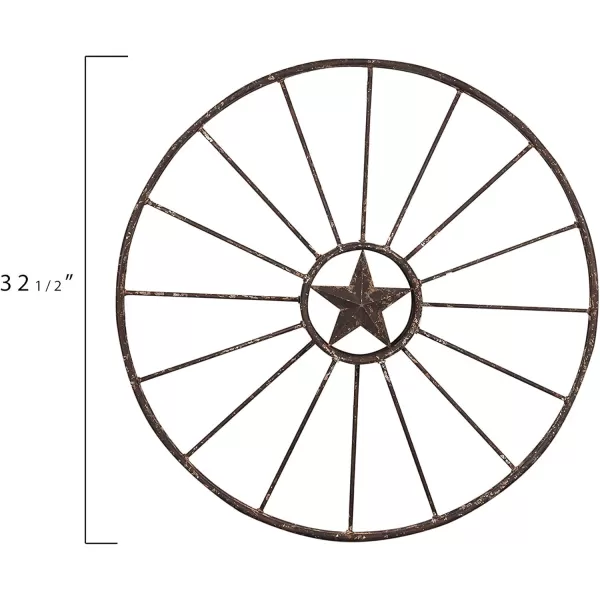Creative CoOp Wagon Wheel with Star Wall Dcor
