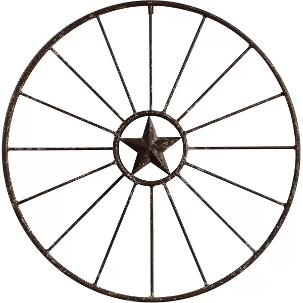 Creative CoOp Wagon Wheel with Star Wall Dcor