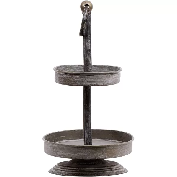Decorative Metal 2Tier Tray in Zinc FinishAntique Copper