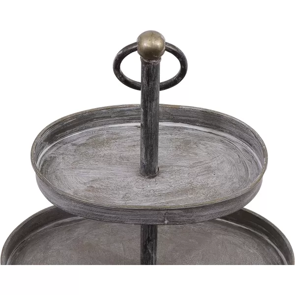 Decorative Metal 2Tier Tray in Zinc FinishAntique Copper