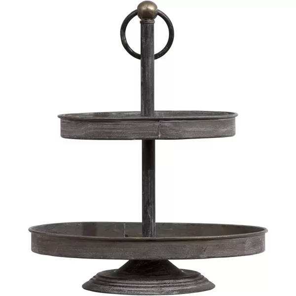 Decorative Metal 2Tier Tray in Zinc FinishAntique Copper