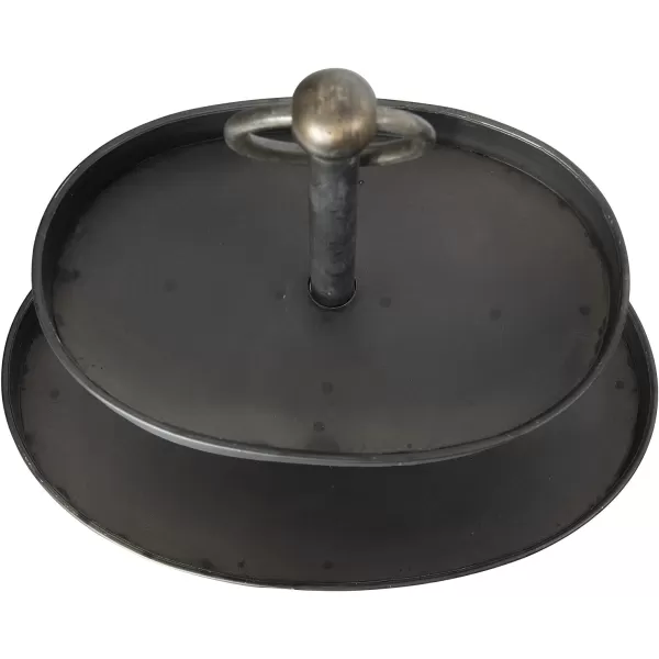 Decorative Metal 2Tier Tray in Zinc FinishBlack