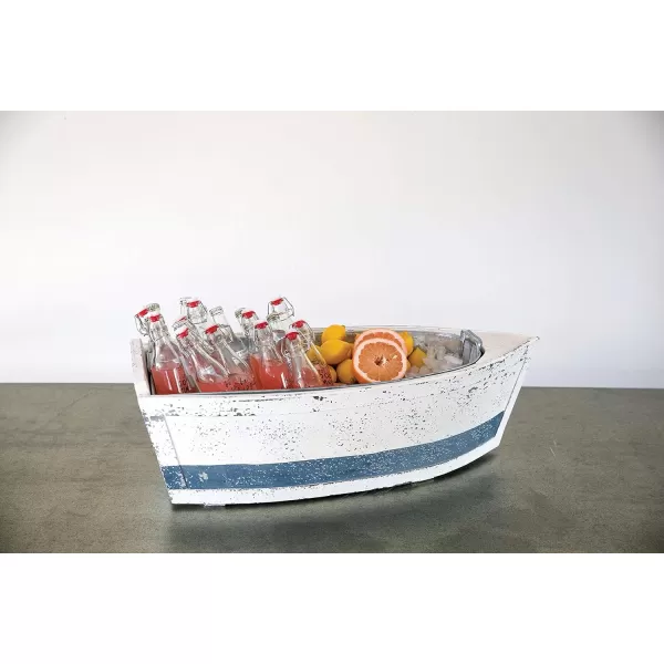 Wood Decorative Boat with Tin Insert