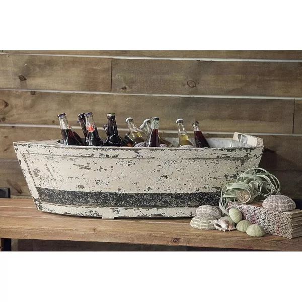 Wood Decorative Boat with Tin Insert