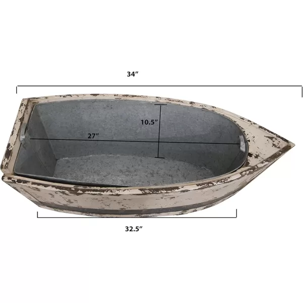 Wood Decorative Boat with Tin Insert