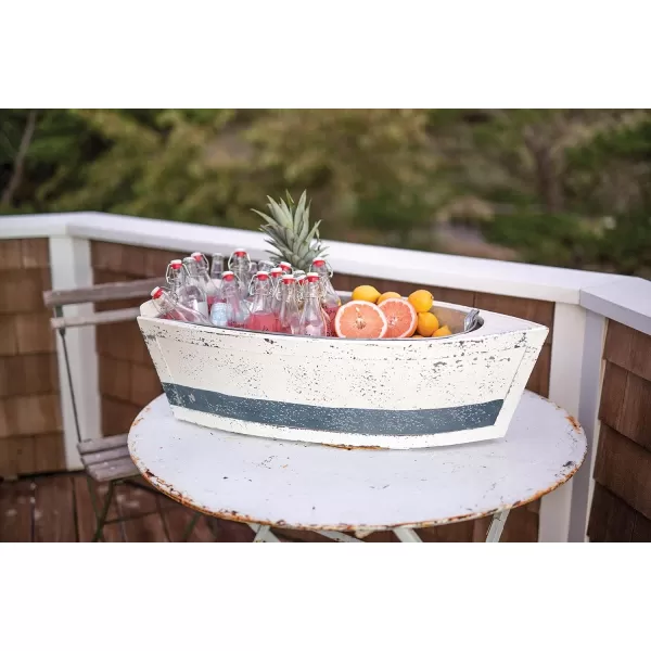 Wood Decorative Boat with Tin Insert