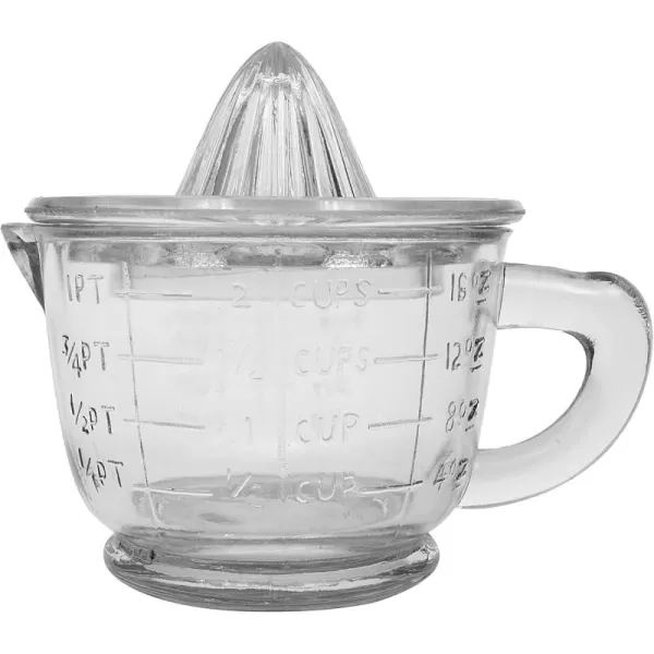 Creative CoOp 2Piece Clear Pressed Glass Juicer