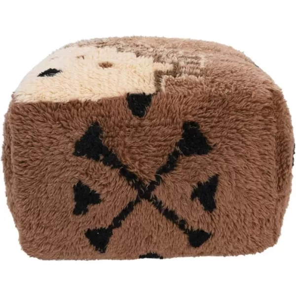 Creative CoOp New Zealand Wool Tufted Geometric Design Pouf 24quot L x 24quot W x 16quot H Multicolor