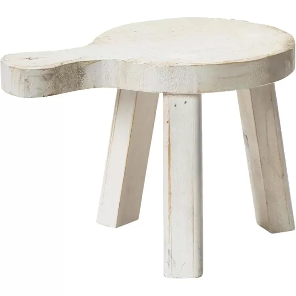 Creative CoOp Small Wood Pedestal with HandleWhite