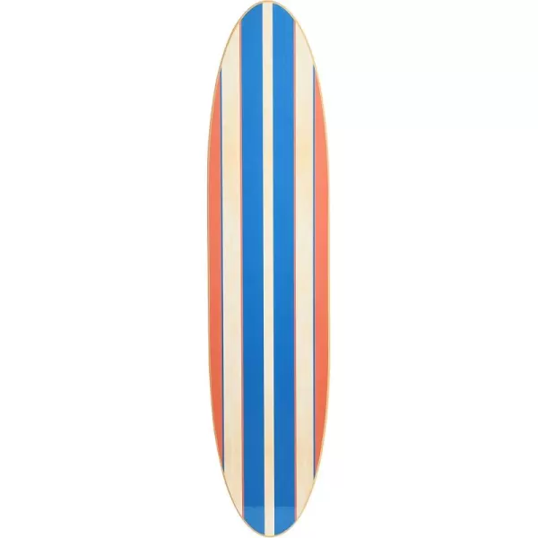 Creative CoOp Surfboard Style Wood Wall DecorRedWhiteBlue Stripe
