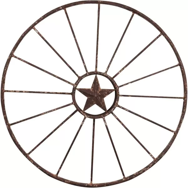 Creative CoOp Wagon Wheel with Star Wall Dcor