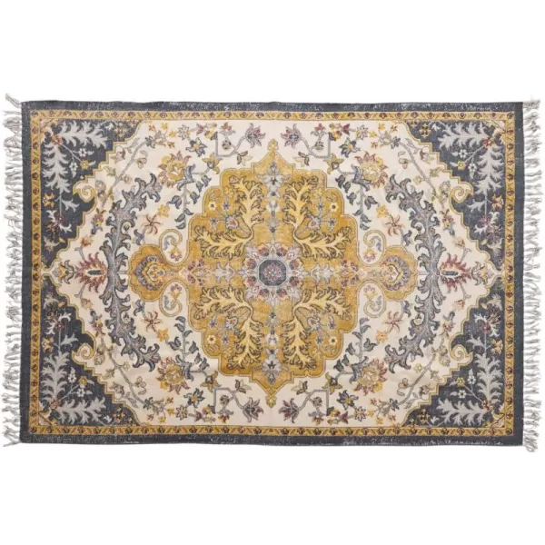 Creative CoOp Woven Cotton Distressed Print Fringe Rug 72quot L x 48quot W x 0quot H Multicolor