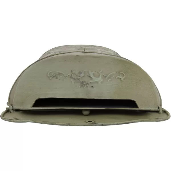 Creative CoOp Aqua Embossed Tin Post Box with Distressed FinishAqua
