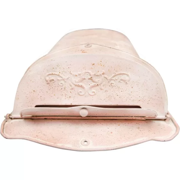 Creative CoOp Aqua Embossed Tin Post Box with Distressed FinishPink