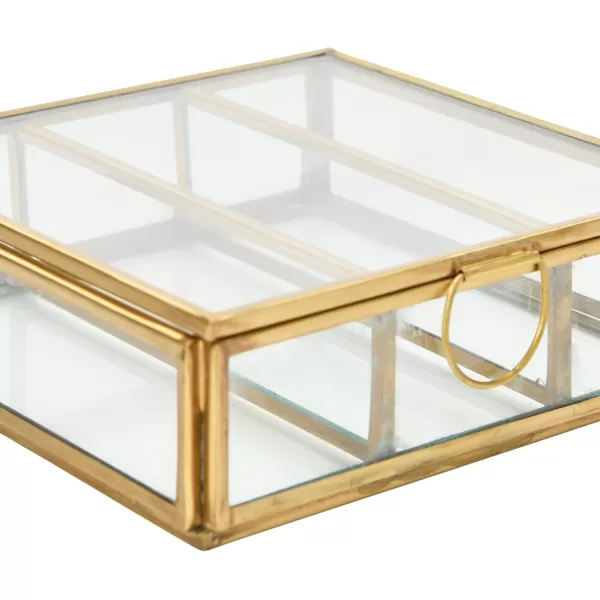Creative CoOp Brass ampamp Glass Display Storage Box80 Glass  20 Brass