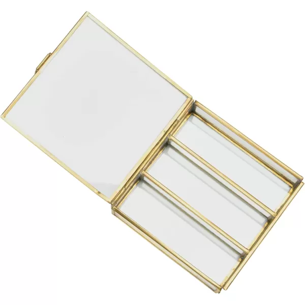 Creative CoOp Brass ampamp Glass Display Storage Box80 Glass  20 Brass