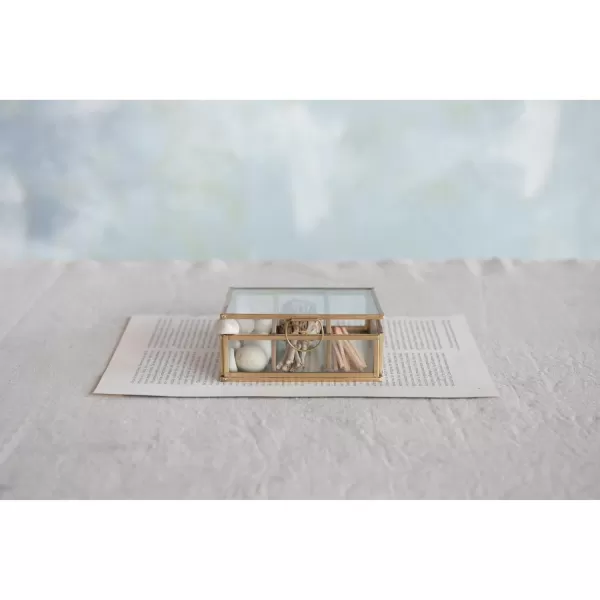 Creative CoOp Brass ampamp Glass Display Storage Box80 Glass  20 Brass