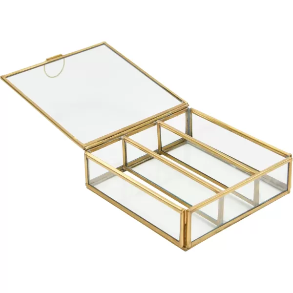 Creative CoOp Brass ampamp Glass Display Storage Box80 Glass  20 Brass