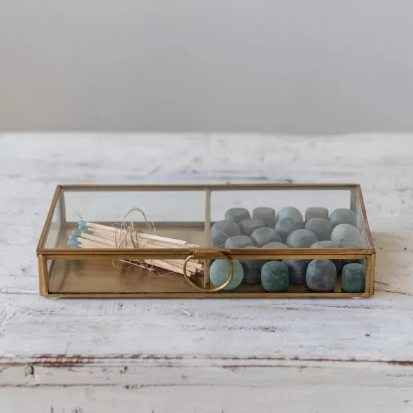 Creative CoOp Brass ampamp Glass Display Storage BoxGlass