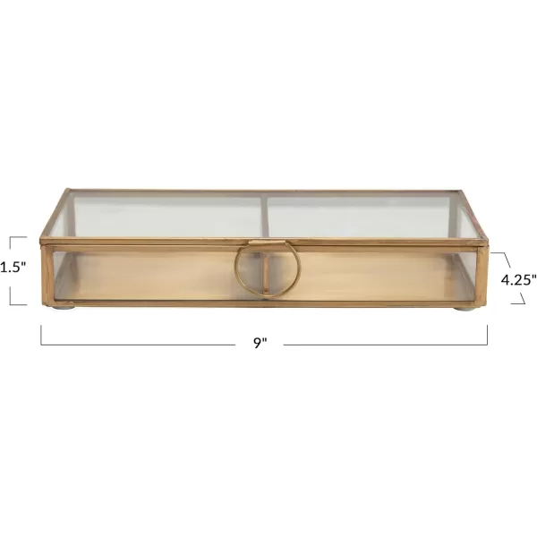Creative CoOp Brass ampamp Glass Display Storage BoxGlass