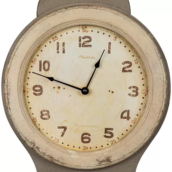 Creative CoOp Distressed Grey Wood Grandfather Style Wall Clock