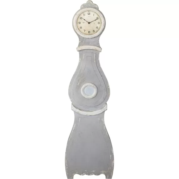 Creative CoOp Distressed Grey Wood Grandfather Style Wall Clock