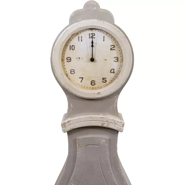Creative CoOp Distressed Grey Wood Grandfather Style Wall Clock