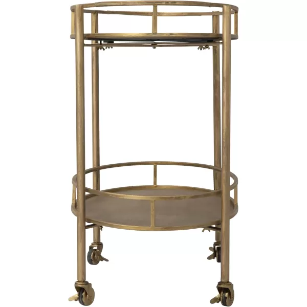 Creative CoOp Gold 2 Tier Metal Bar Cart on Casters