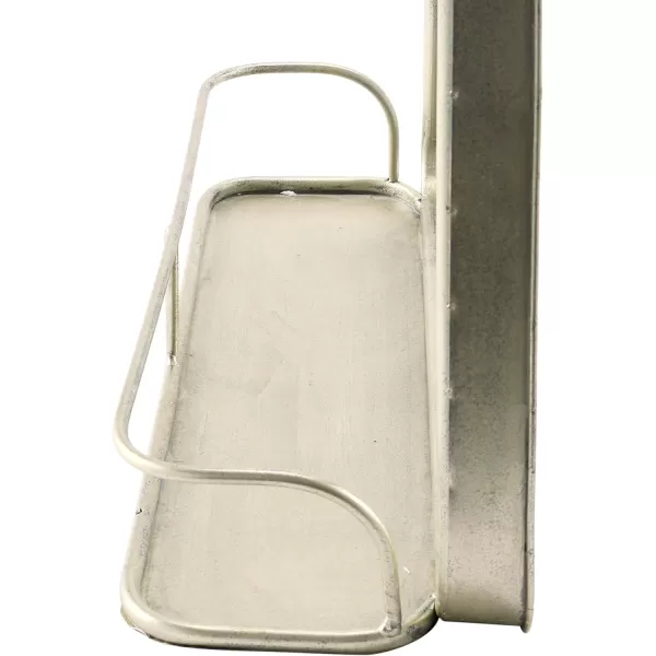 Creative CoOp Metal Framed Wall Mirror with Shelf BrassAntiqued Nickle