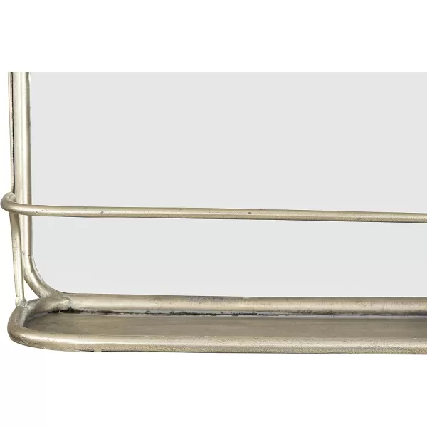 Creative CoOp Metal Framed Wall Mirror with Shelf BrassAntiqued Nickle