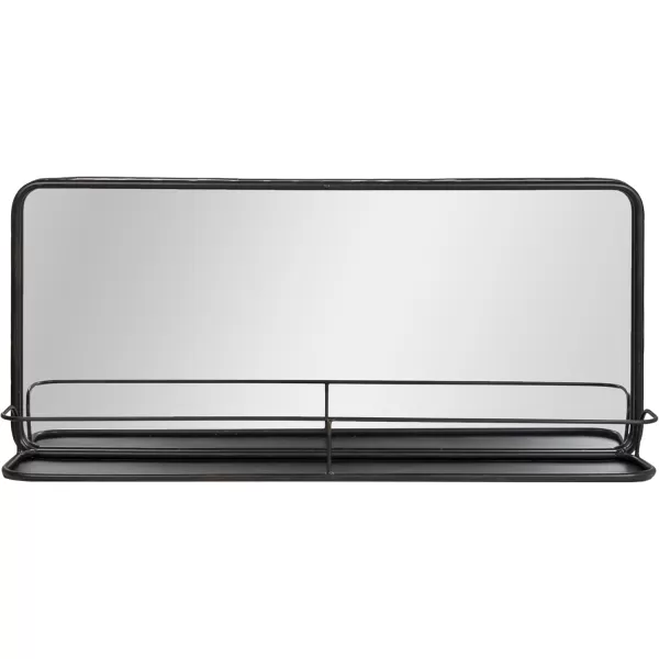Creative CoOp Metal Framed Wall Mirror with Shelf BrassBlack